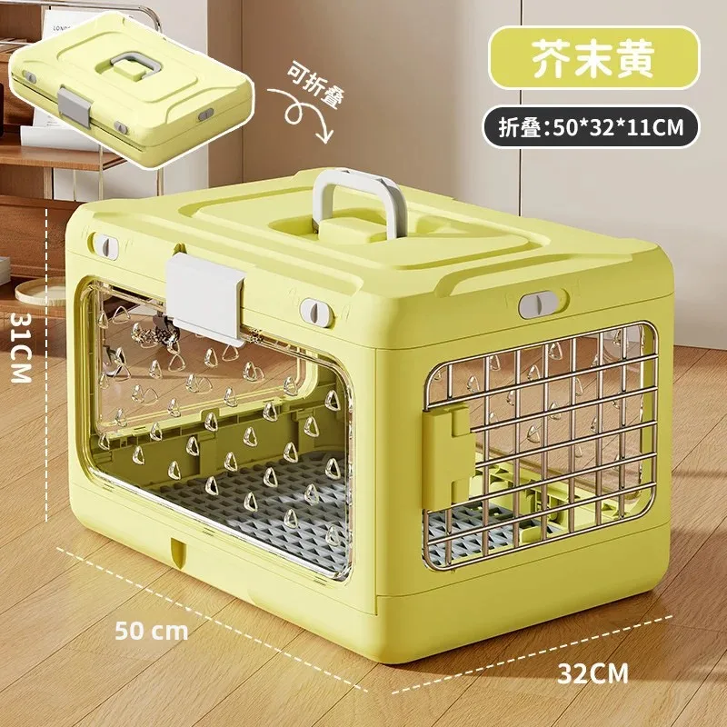 Transportadora plegable transparente a cuadros para gatos y perros - imagen 5
