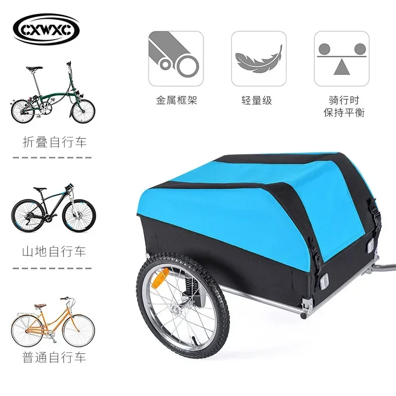 Transportín para mascotas, remolque de bicicleta para acampar al aire libre, extraíble de carga plegable, remolque para mascotas, camión de tracción pequeño colgante después de montar, cochecito de viaje - imagen 4