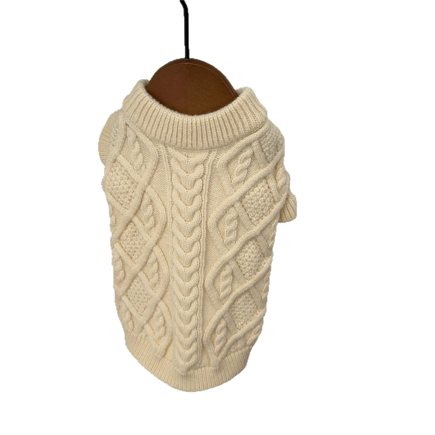 Suéter con giros de masa frita de diamante para otoño e invierno para mascotas, suéter tejido suave sin mangas para perros, ropa para cachorros pequeños - imagen 5