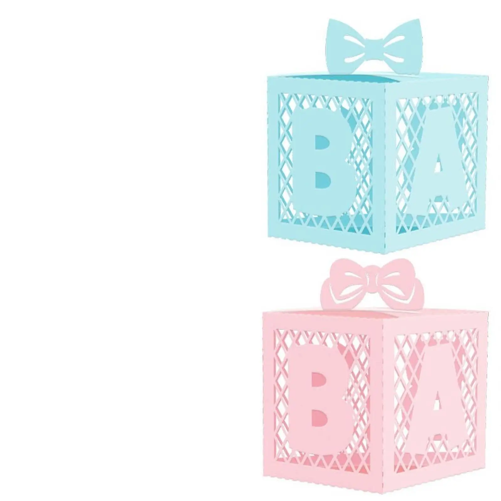 Set of 4 Baby Boxes with Letters, Block Pattern, Box Decoration