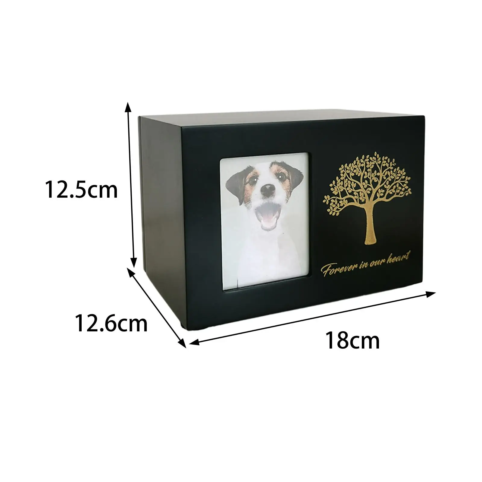 Pet Cremation Urn Commemorative with Photo Frame Wood Cat Ashes Keepsake Box