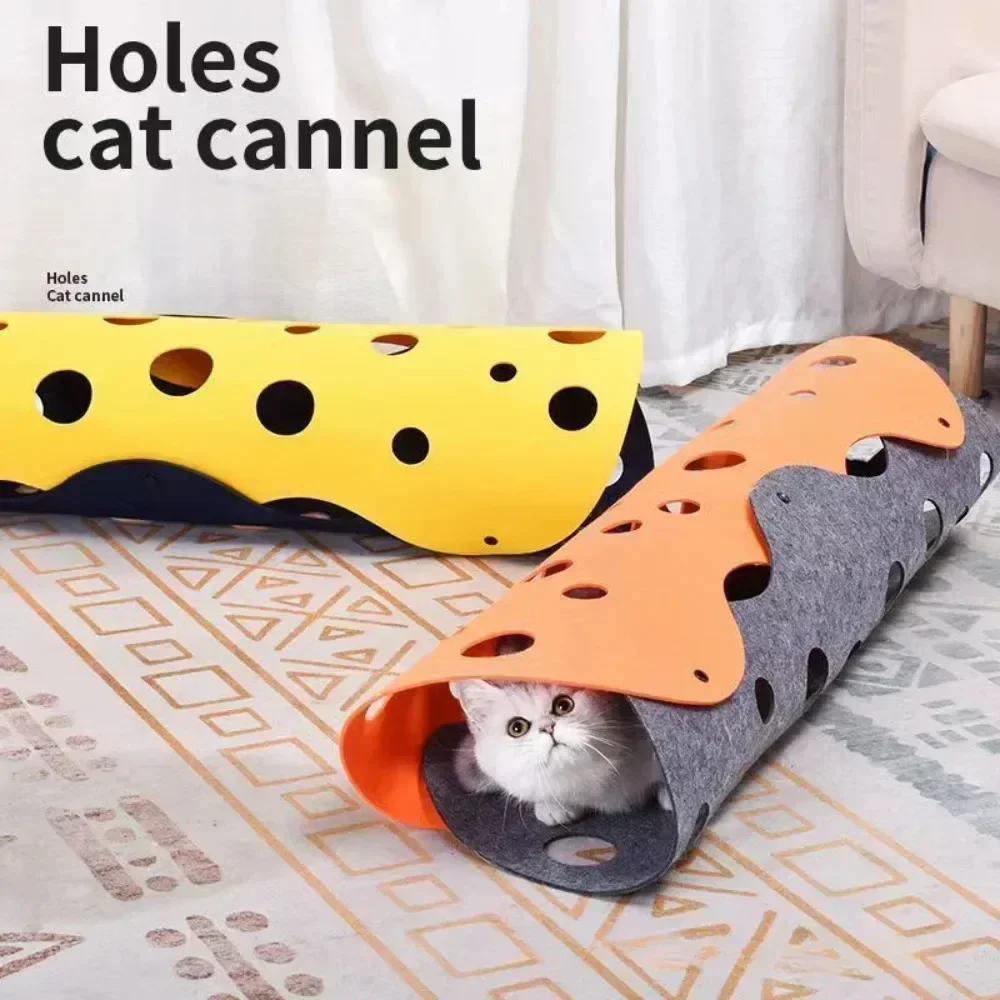 Cama de túneis para gatos, cama de tubo de túnel plegable para mascotas con agujeros, estera de juego para gatos DIY, alfombra de actividades para gatos, juguete interactivo, 1 ud.
