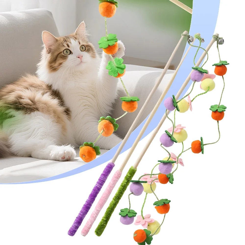 Varita interactiva con plumas para gatos – Juguete enganchar y soltar