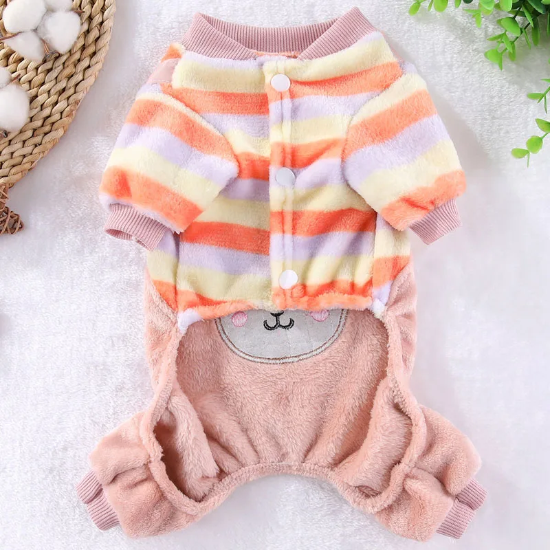 Ropa para perros, mono de lana de invierno, monos para perros pequeños y medianos, disfraz para mascotas Chihuahua Yorks, abrigo de 4 patas para cachorros, mono, pijamas - imagen 3
