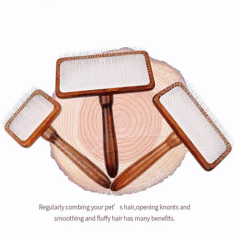 Cepillo para perros, peine de madera maciza para perros, cepillo de masaje para el cuidado de perros, removedor de pelo para mascotas, peine grande para cepillos de Limpieza del pelo de Gato, productos para mascotas - imagen 3
