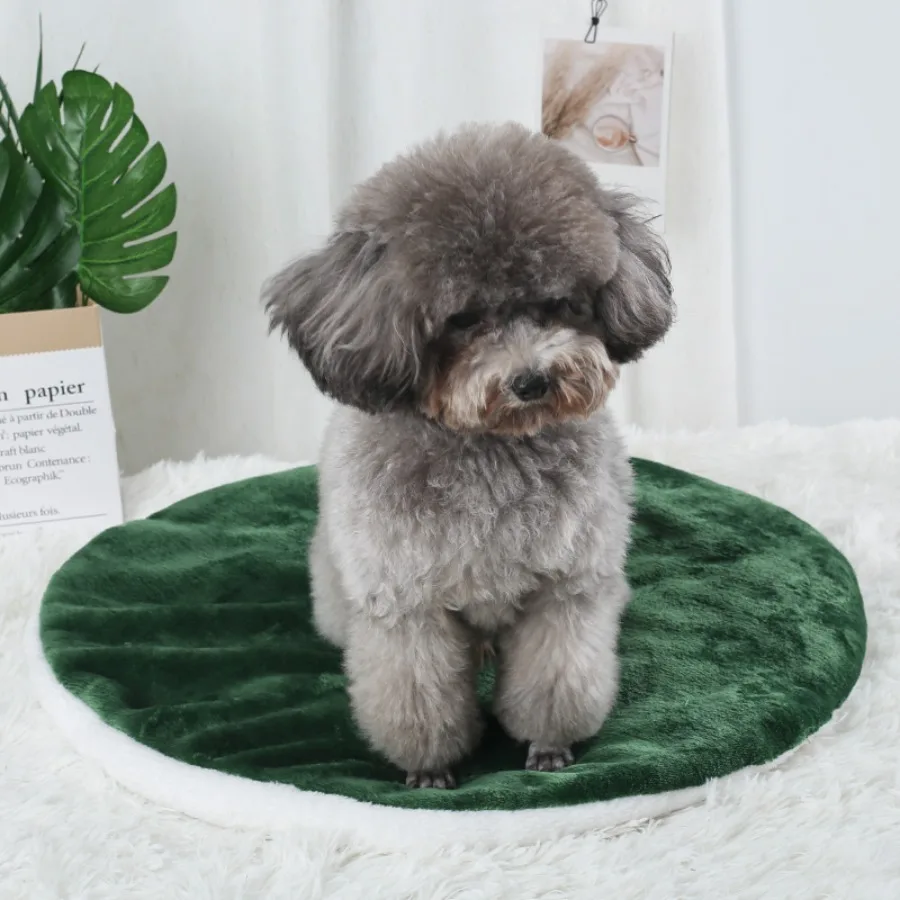 Las almohadillas de cama redondas de invierno para mascotas son adecuadas para sus amados mascotas para mantener el calor en casa en el frío invierno y para viajar en el coche. - imagen 2