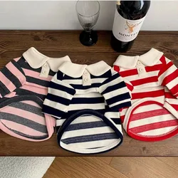 Camisa a rayas transpirable de verano para perros y gatos