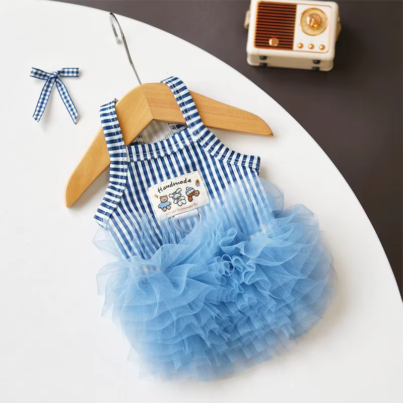 Vestido princesa malla para perro – Tirantes rayas, Chihuahua y Bichón