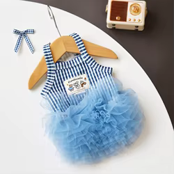 Vestido princesa malla para perro – Tirantes rayas, Chihuahua y Bichón