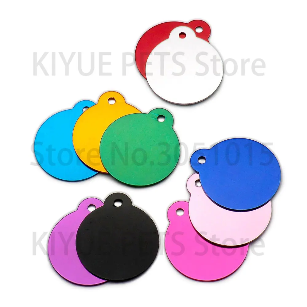 100 Uds. Suministros para mascotas con logotipo elegante grabado láser personalizable llavero de identificación de gato personalizado con colgante redondo Collar para mascotas - imagen 4