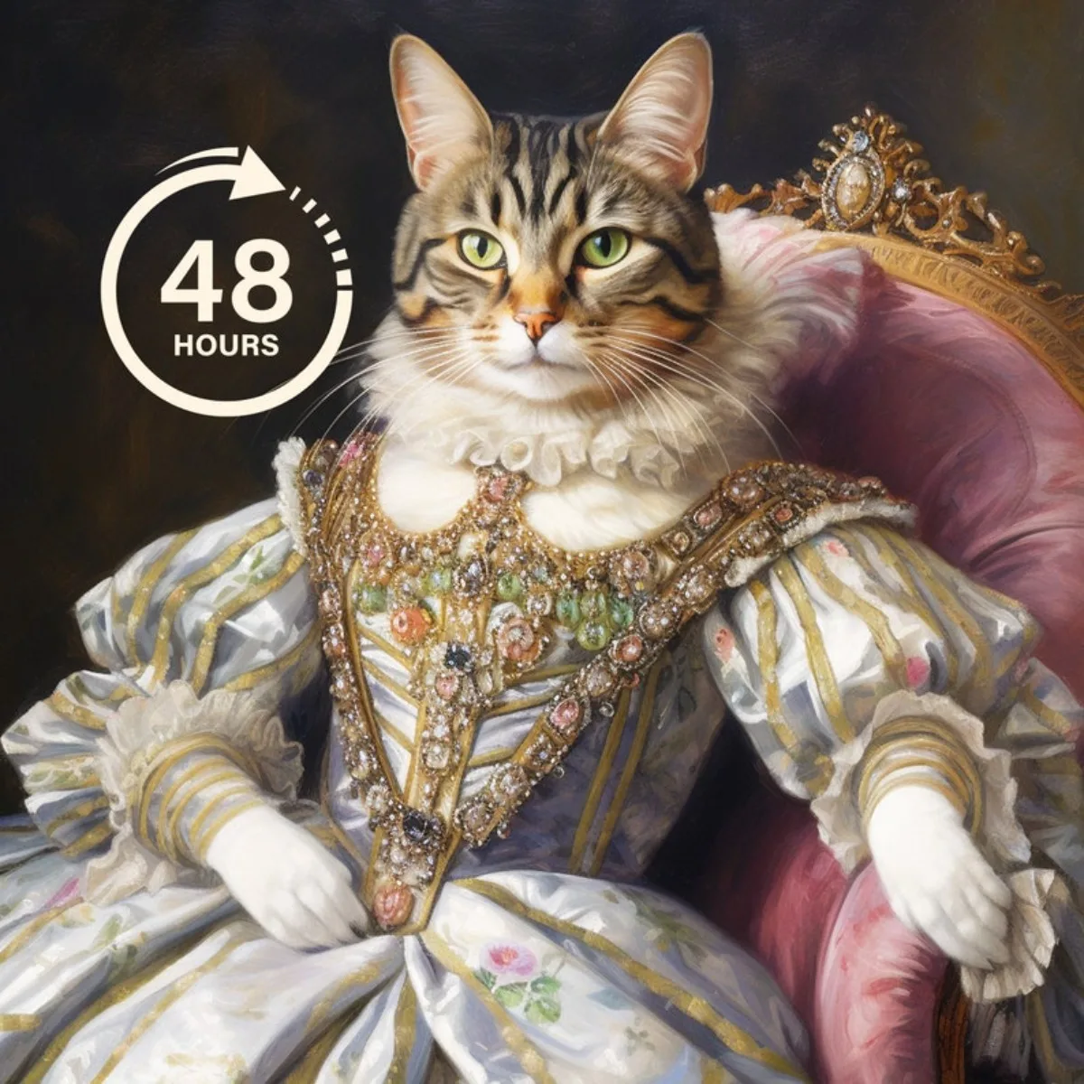 ATUBAN Retrato de mascota real personalizado, pintura de perro real, retrato de mascota, retrato de perro real, regalo de retrato de mascota, retrato de mascota renacentista