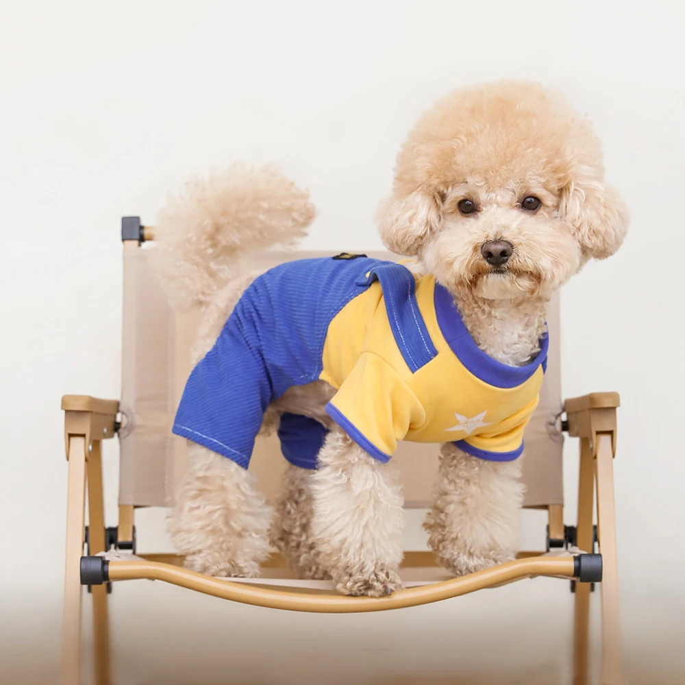 Mamelucos de mono para perros, mono de algodón suave para cachorros y monos para perros pequeños y medianos, ropa de primavera, traje de abrigo con capucha para mascotas - imagen 5