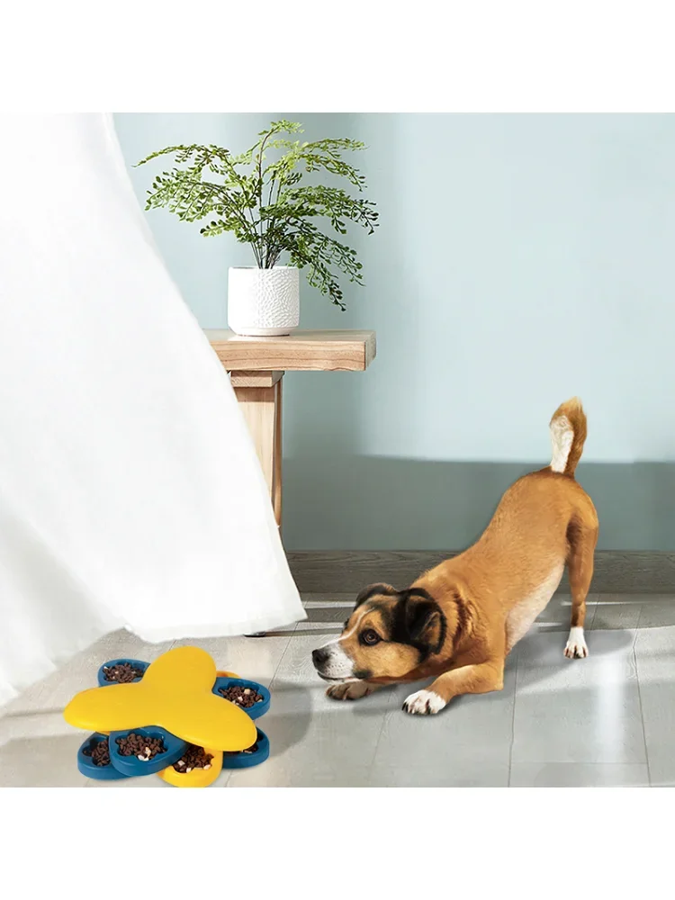 Puzle de juguete para perros, alimentador lento interactivo, aumento del CI para cachorros, dispensador de comida para comer lentamente, cuenco antideslizante, juego de entrenamiento para gatos y perros - imagen 4