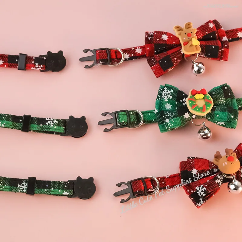 Collar ajustable para gatos, Collar navideño para mascotas con campanas y lazos, decoración colgante pequeña para evitar perdidos para gatos y cachorros - imagen 4