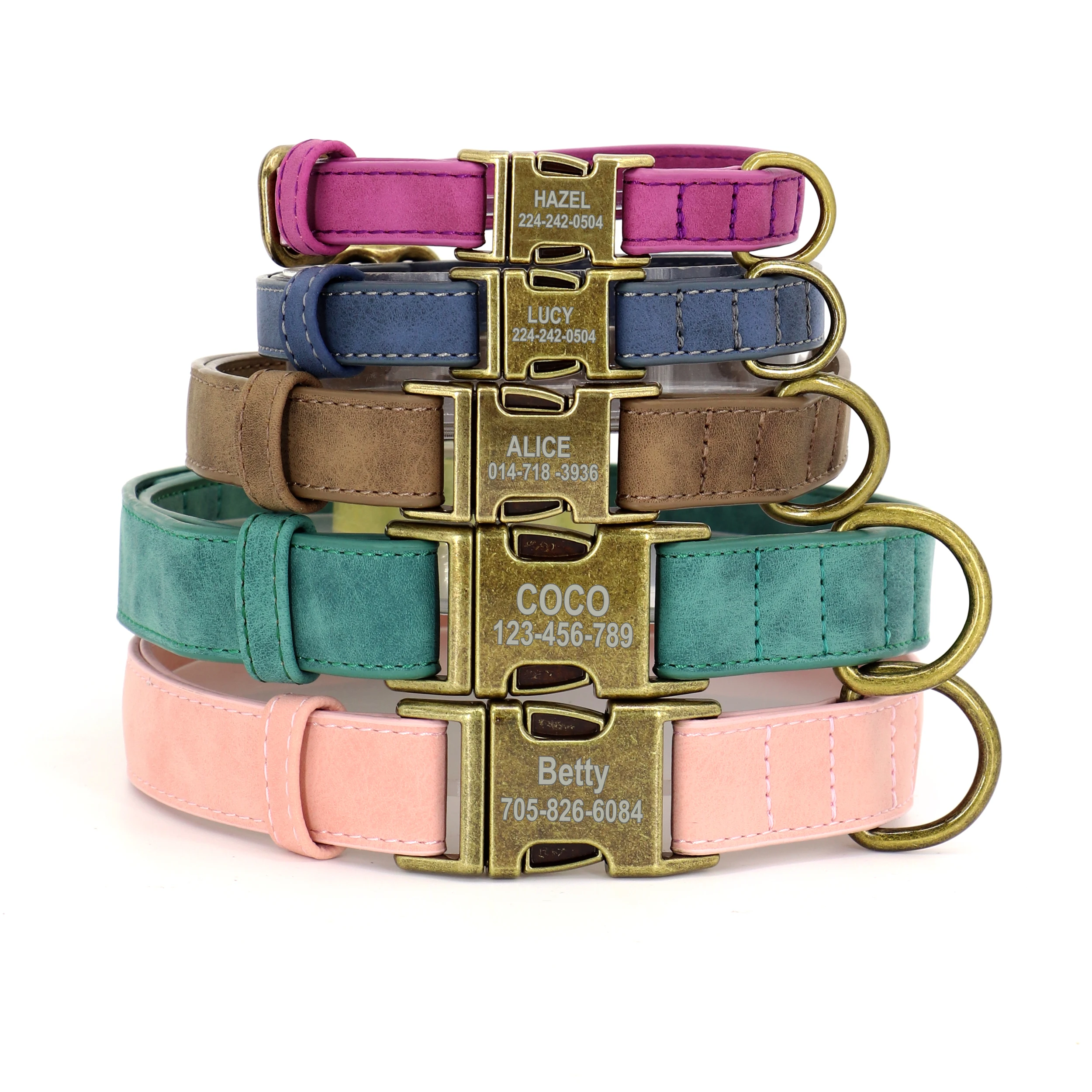 Collar de perro personalizado ajustable para Pug, pequeños y medianos - imagen 2