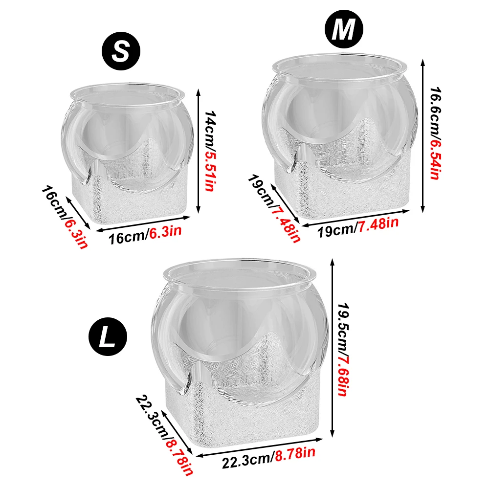 Acuario de escritorio resistente y redondo para peces, resistente a roturas, para mascotas, tortugas, peces pequeños, acuario decorativo para interiores y exteriores - imagen 2