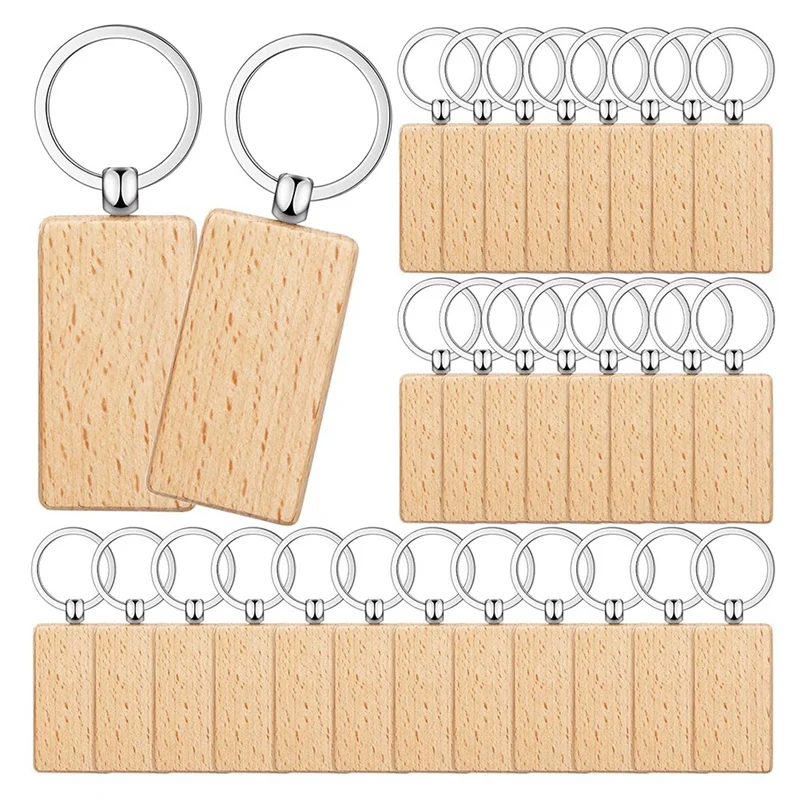 20 piezas etiquetas en blanco, llavero rectangular de madera, llaveros de madera Diy, etiquetas para llaves, pueden grabar regalos Diy para etiquetas de perro, colgantes de nombre