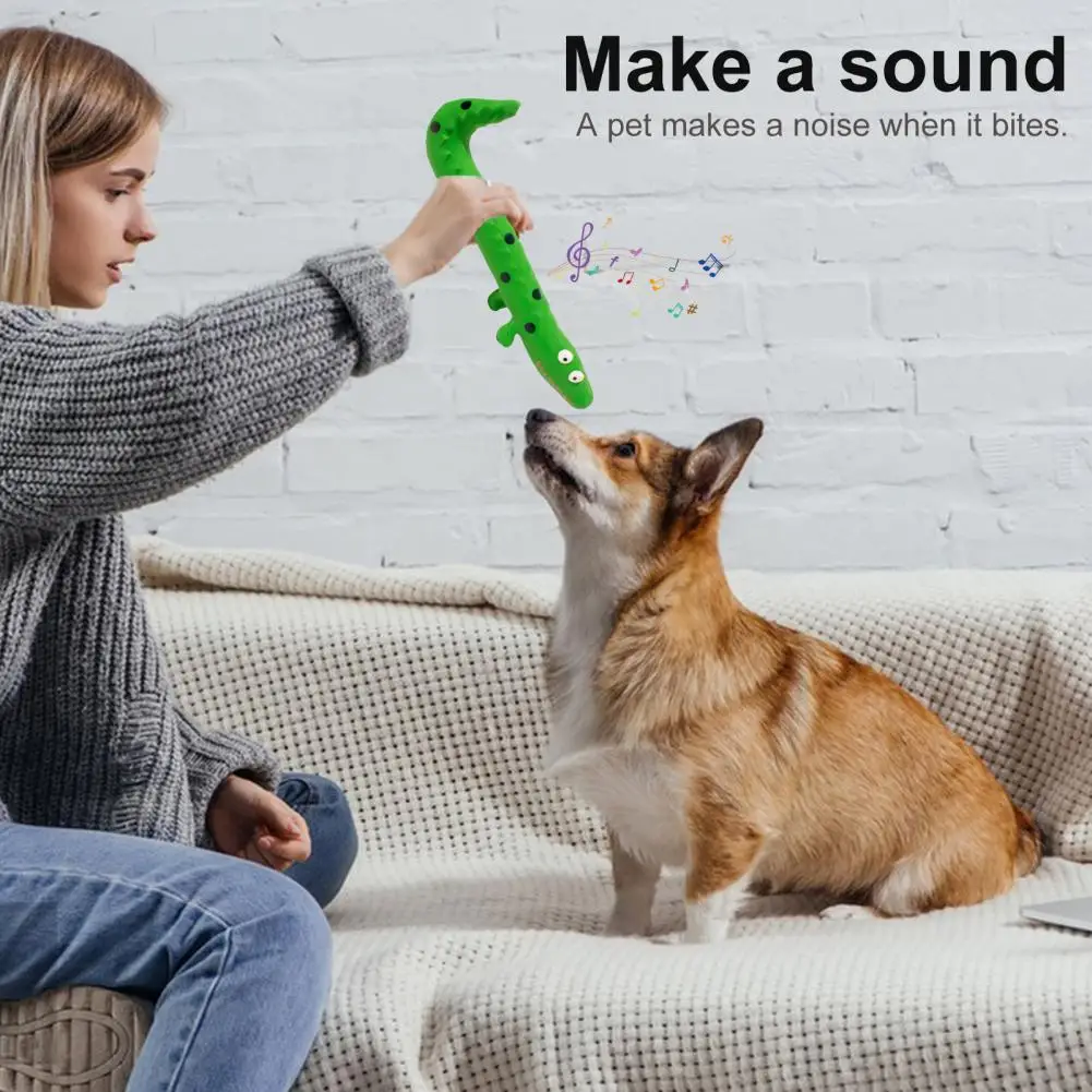 Juguete chirriante para mascotas de 24cm, látex resistente a mordeduras, buena dureza con efecto de sonido, forma de lagarto de dibujos animados, juguete para masticar perros, suministros para mascotas - imagen 2