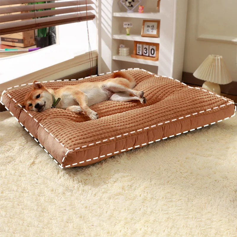 Estera para dormir para perros con gofres, cama cálida de invierno para gatos, perros pequeños y medianos, cama para dormir suave y acogedora para cachorros, nido para mascotas, accesorios para perros - imagen 2