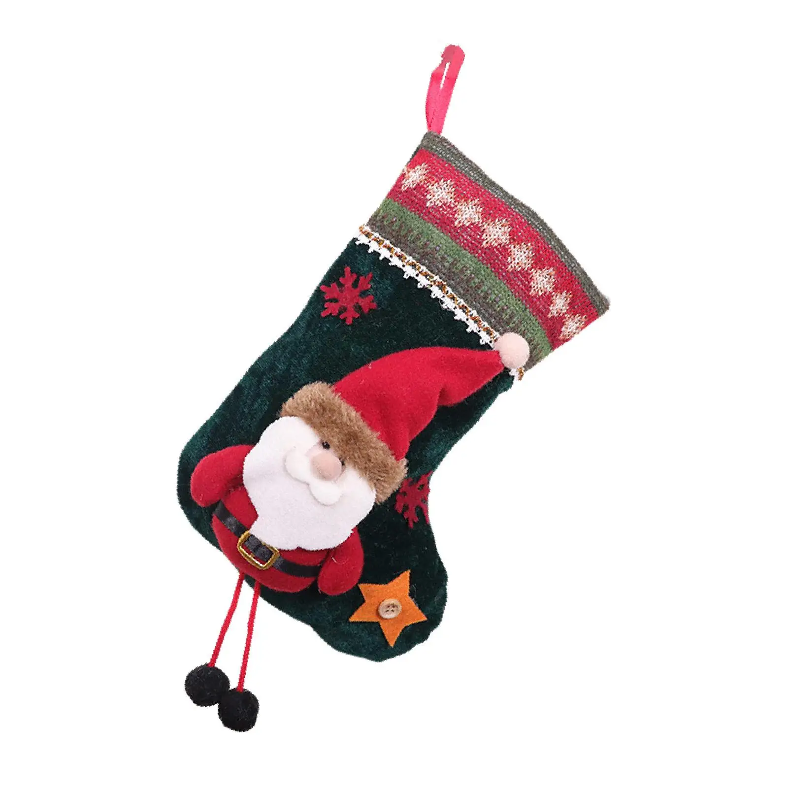 Christmas Stocking Pendant Rustic Treat Bag Christmas Decoration Hanging