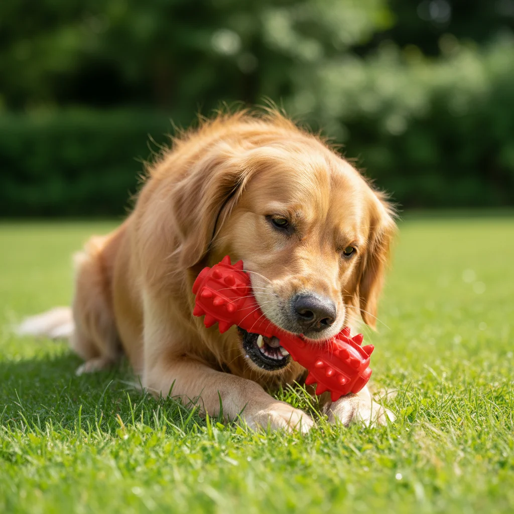 Barra masticable con sonido para perros – Limpieza dental y entretenimiento