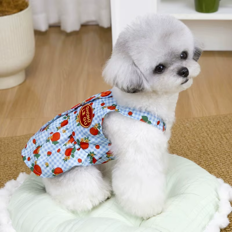 Vestido de verano para caniches y gatos – Estilo cuadros Vichy - imagen 3