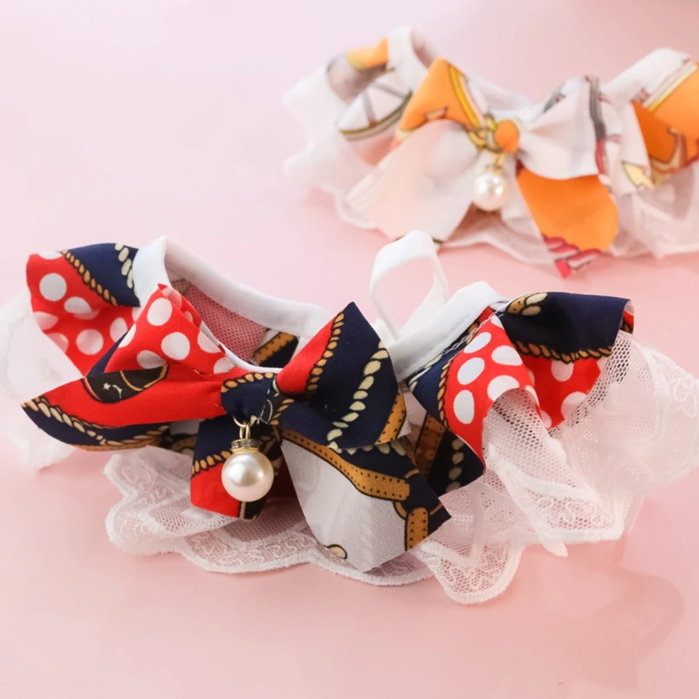 Collar lazo corazón vintage para gatos y perros – Accesorio elegante - imagen 3