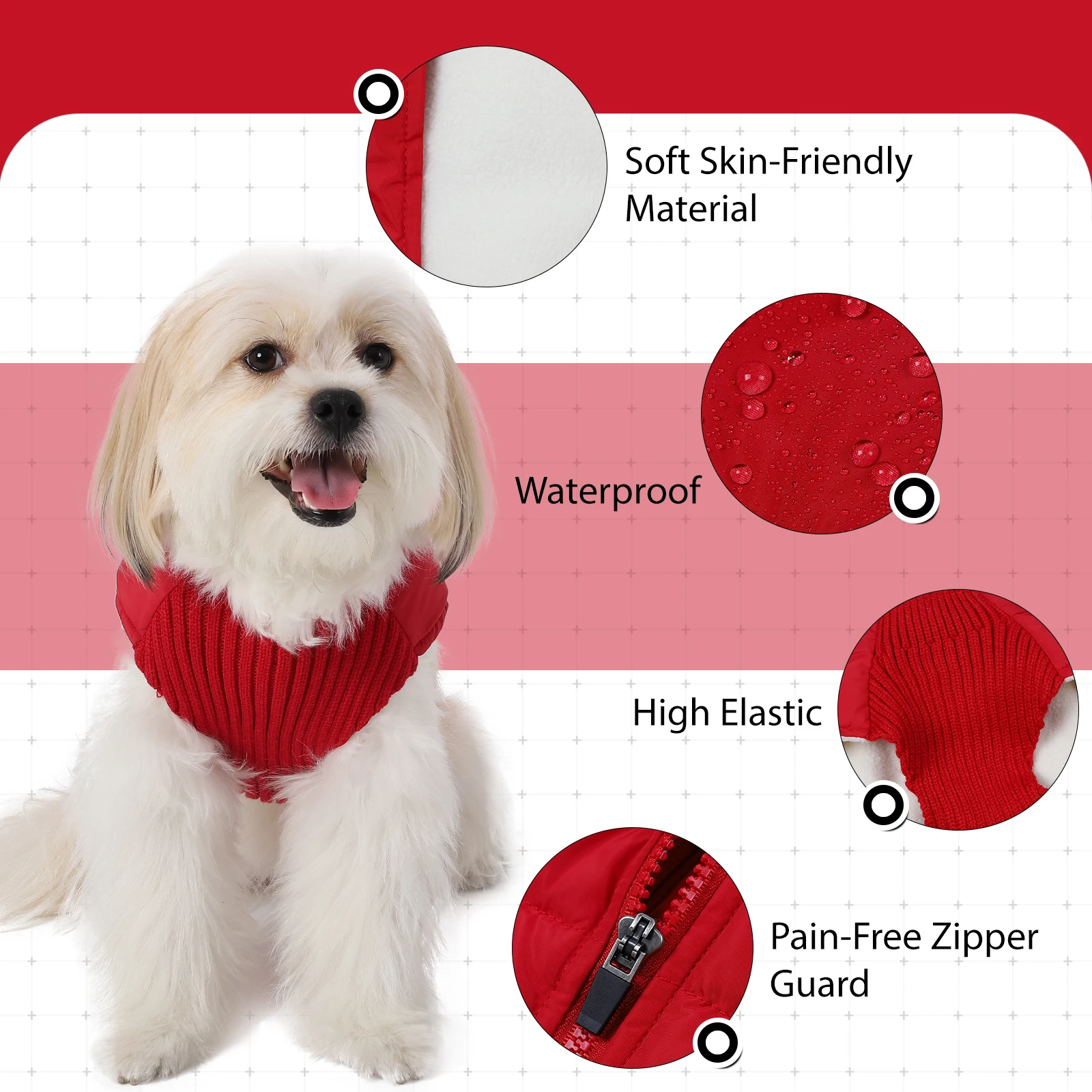 Ropa de invierno para mascotas para perros pequeños, abrigo cálido a prueba de viento para perros, chaqueta, ropa acolchada para Yorkie Chihuahua, trajes para cachorros y gatos, chaleco - imagen 5