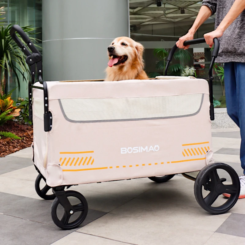 Carrito de Camping para mascotas súper grande, carrito de mano grande para perros al aire libre, carrito de viaje para mascotas, carrito de mano plegable, suministros para perros - imagen 3