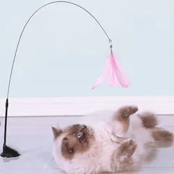 Juguete interactivo con plumas y ventosa para gatos