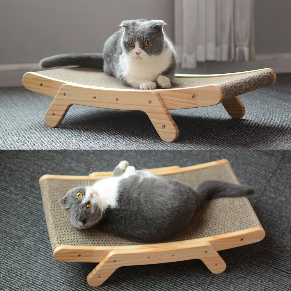 Rascador de madera para gatos, tablero rascador para gatos, cama 3 en 1, almohadilla Vertical, juguetes para gatos, raspador de uñas, estera, garra de molienda de entrenamiento - imagen 2