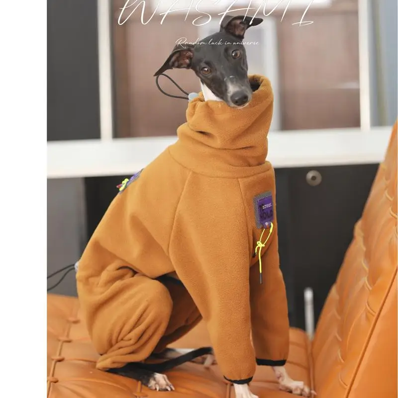 Ropa de galgo italiano de moda, ropa de lana suave elástica marrón Whippet, ropa de salida para perros de 4 patas, ropa cálida de galgo en invierno - imagen 4