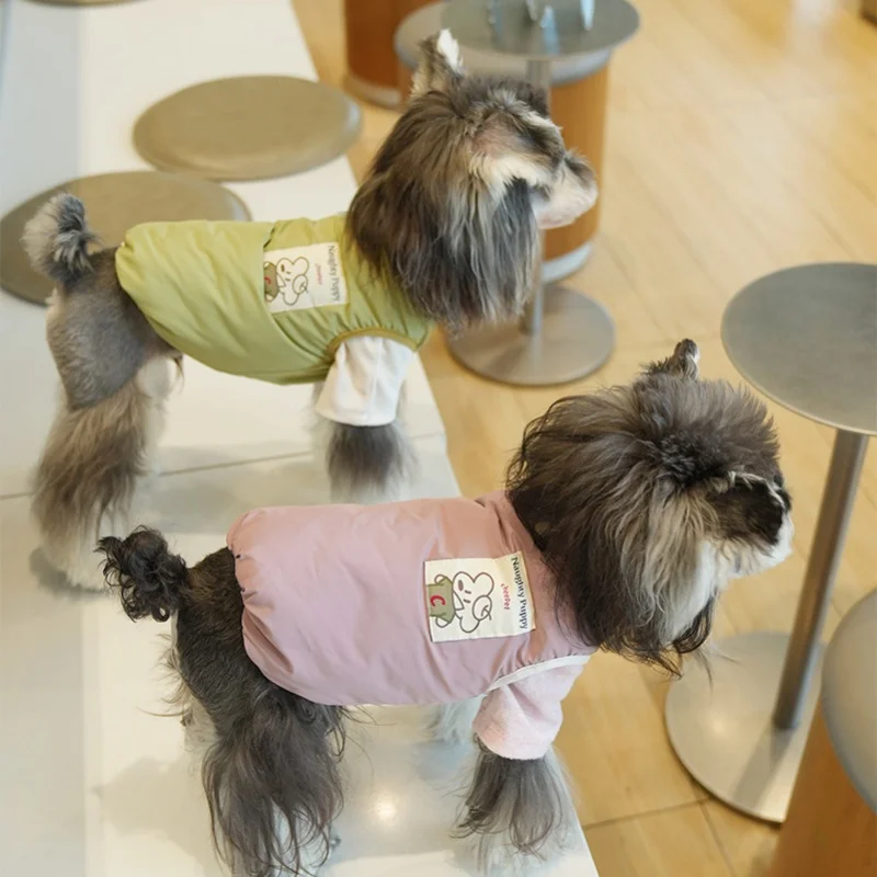 Ropa de invierno para perros con anillo de correa, abrigo de lana para mascotas para clima frío, chaleco cálido para perros, mono suave a prueba de viento, trajes para mascotas - imagen 3