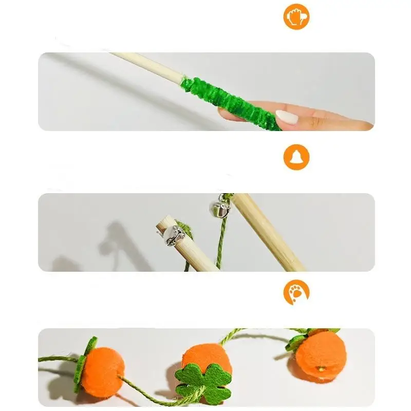 Juguete para gatos, varita rompecabezas de plumas para gatos, juguetes interactivos para gatos, oruga divertida, varilla colorida, varita rompecabezas de bolas de pelo de Navidad, suministros para mascotas - imagen 3
