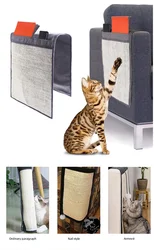 Poste rascador Sisal para gatos – Alfombrilla afilar uñas y protector sofá