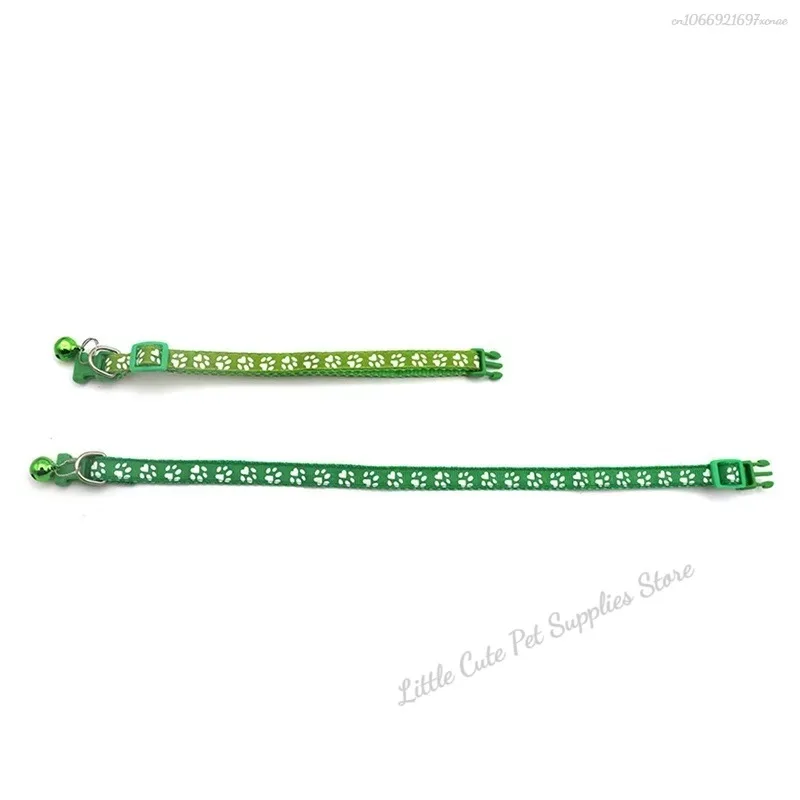 Collar con campana para mascota, accesorio de seguridad ajustable con huella de dibujos animados, colorido, para perro, cachorro y gato - imagen 4