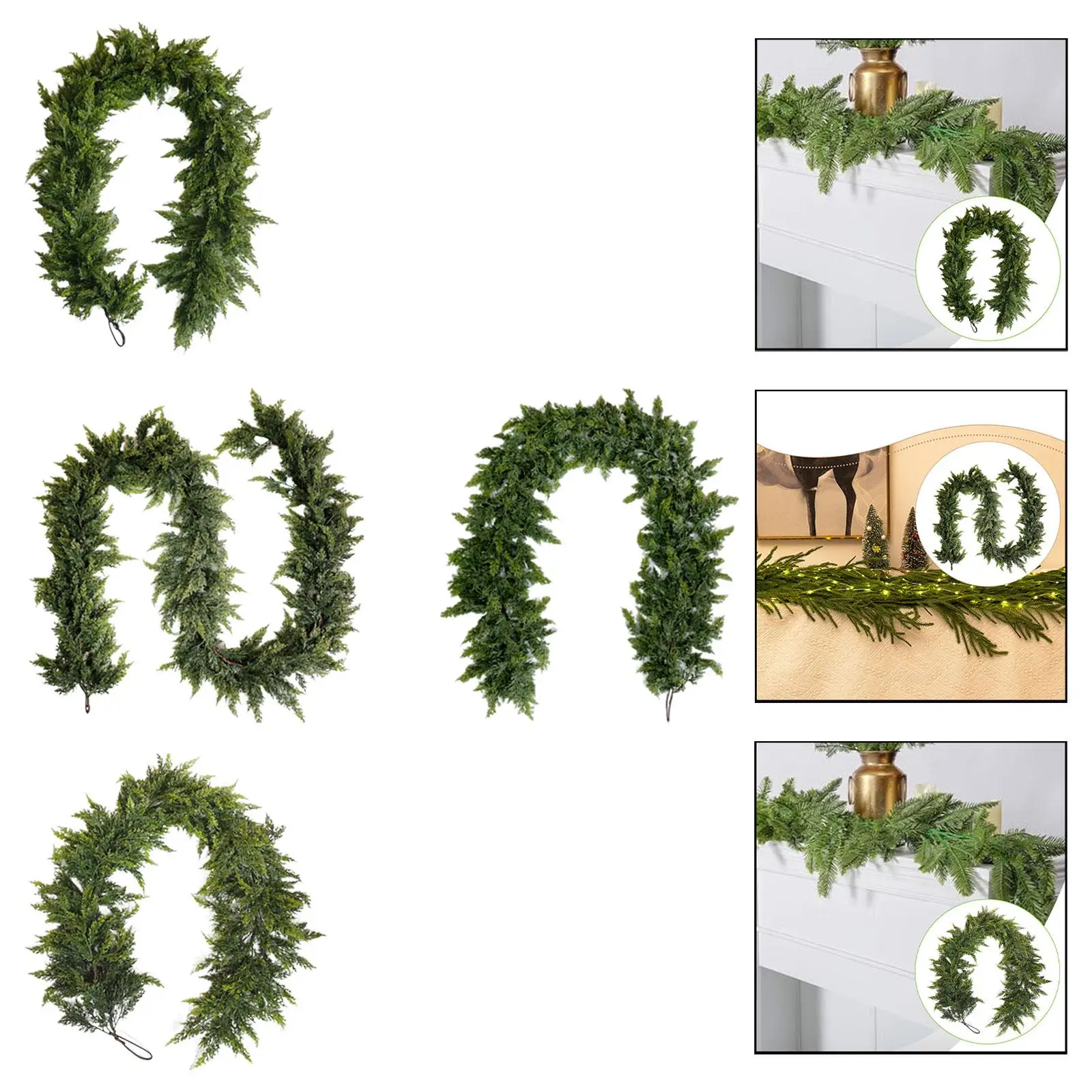 Simulation Rattan Winter Greenery Real Touch Christmas Tree Pendant Green Plant