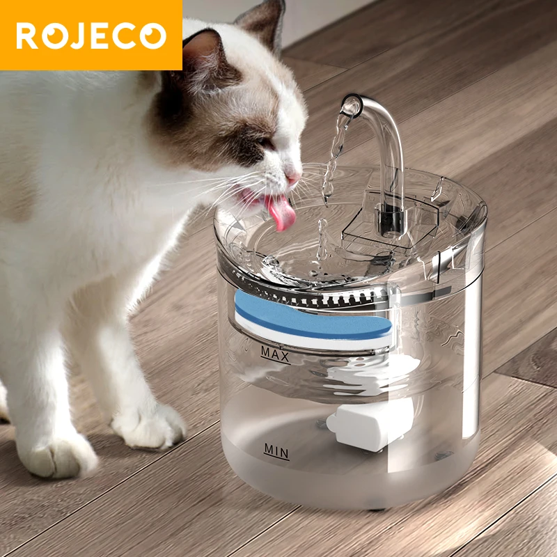 ROJECO dispensador automático de agua para gatos, Sensor automático inteligente con bebedero, accesorios para bebedero