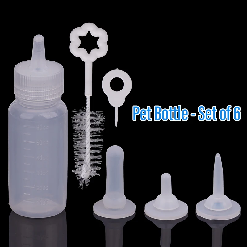 Herramienta de alimentación para cachorros, Mini pezón de repuesto para gatos y gatitos, Kits de biberón de lactancia para mascotas, botella de leche de 60Ml, accesorios para mascotas - imagen 2