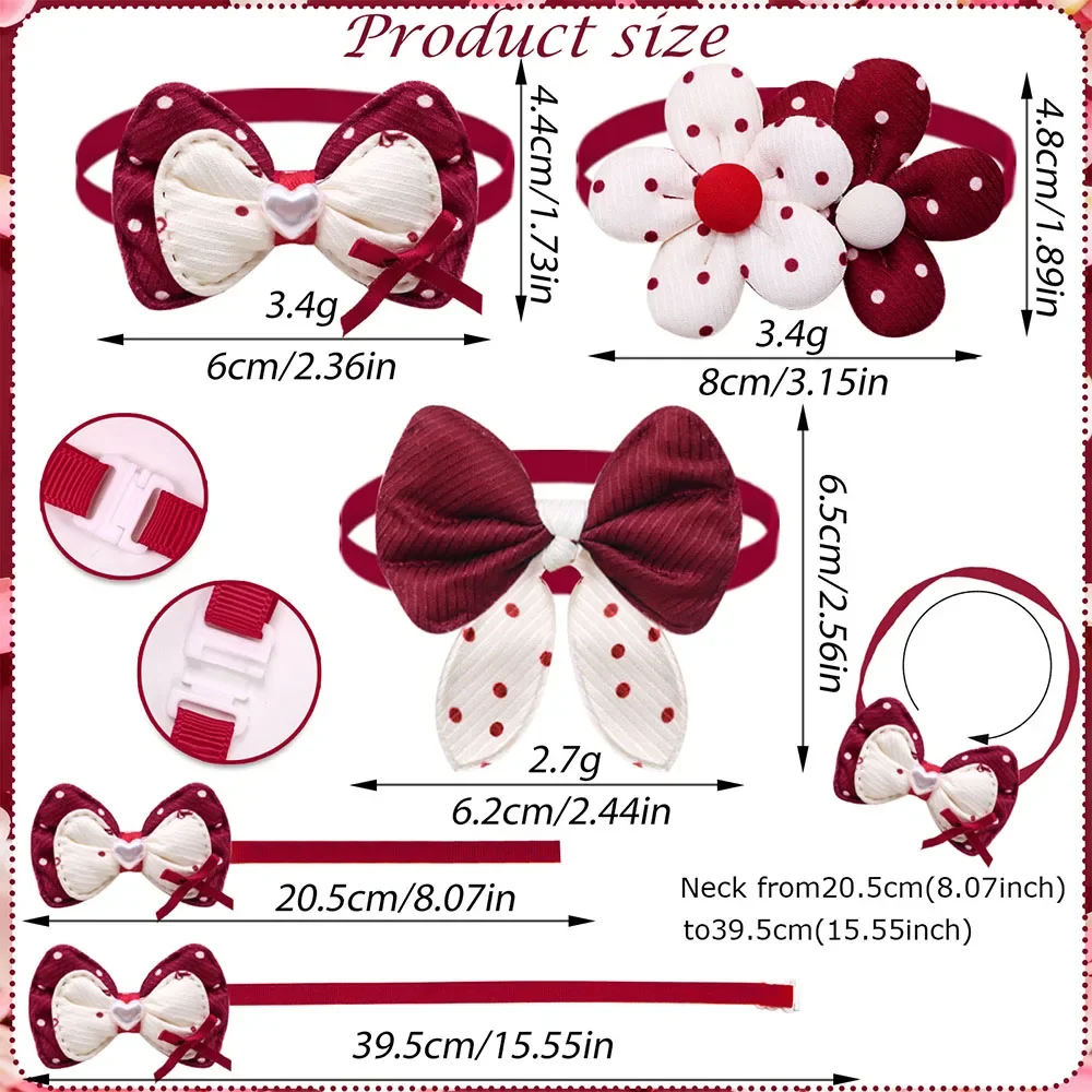 50 Uds. Pajaritas para perros pequeños y gatos, lazo para mascotas, regalo, pajarita ajustable a la moda para perros, corbatas para perros, mascotas, suministros para el cuidado de perros - imagen 4