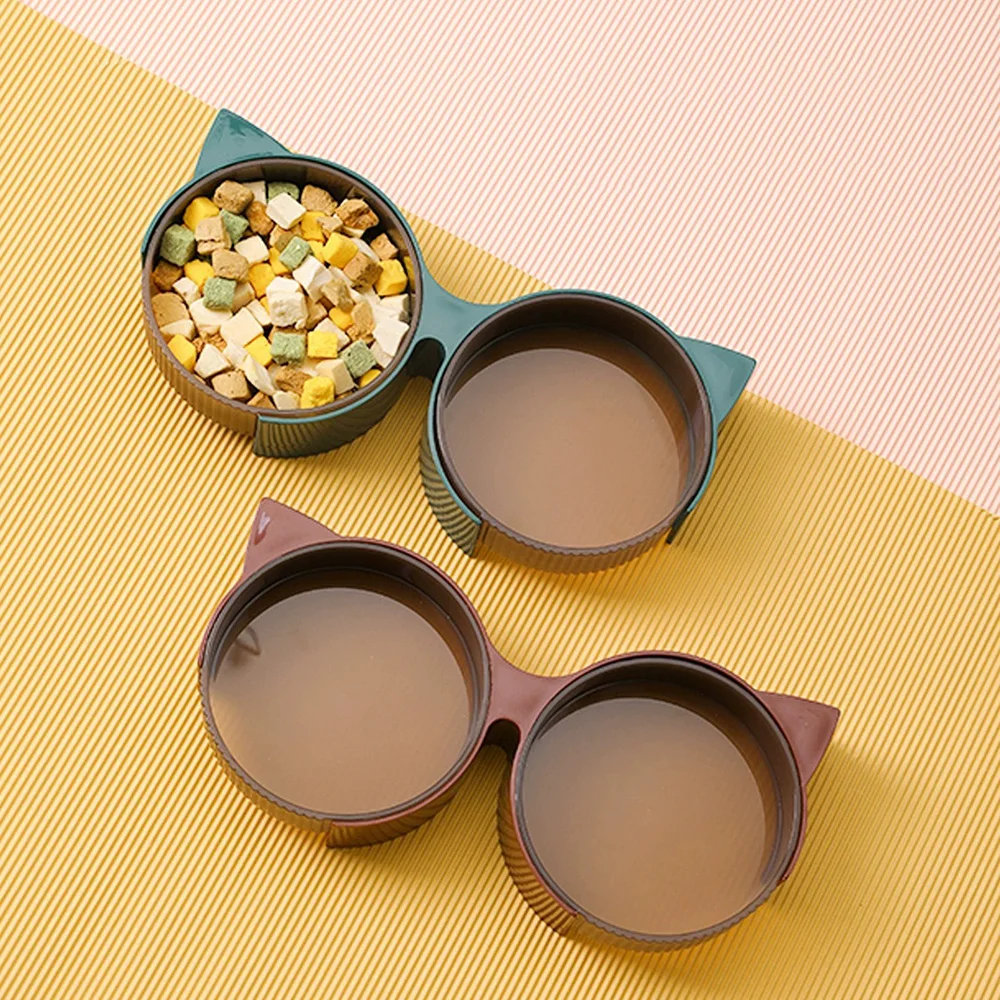Cuenco doble para mascotas: juego de cuencos para perros y gatos para comida y agua, cuenco de alimentación antiderrames, plato de agua, cuenco de comida para mascotas sin punta, cuenco de agua, - imagen 5