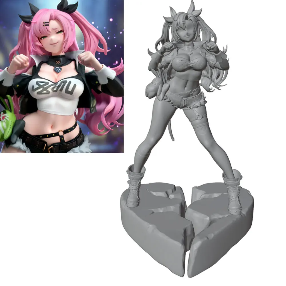 Figura decorativa anime 3D gris para gatos y perros – Estilo original - imagen 4