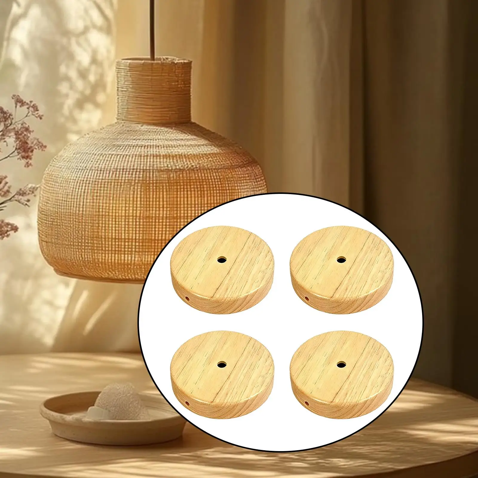 Cubiertas lisas redondas de madera repuesto para lámparas colgantes - imagen 5