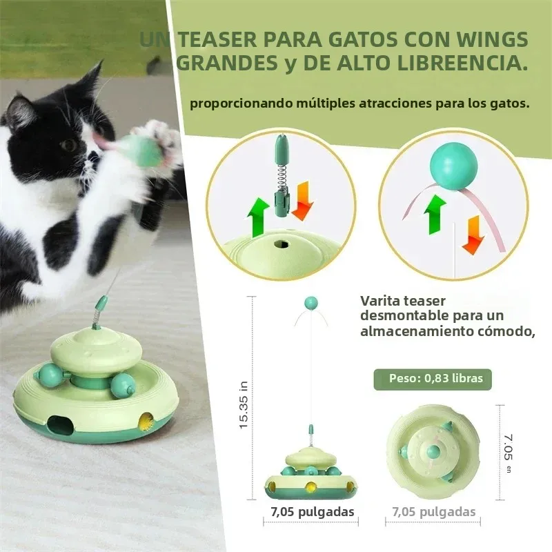 Pelota interactiva de juguete para gatos, Teaser, columpios grandes de alta frecuencia, juguetes para gatitos, juguetes para jugar juntos, accesorios para gatos que se desmontables - imagen 5