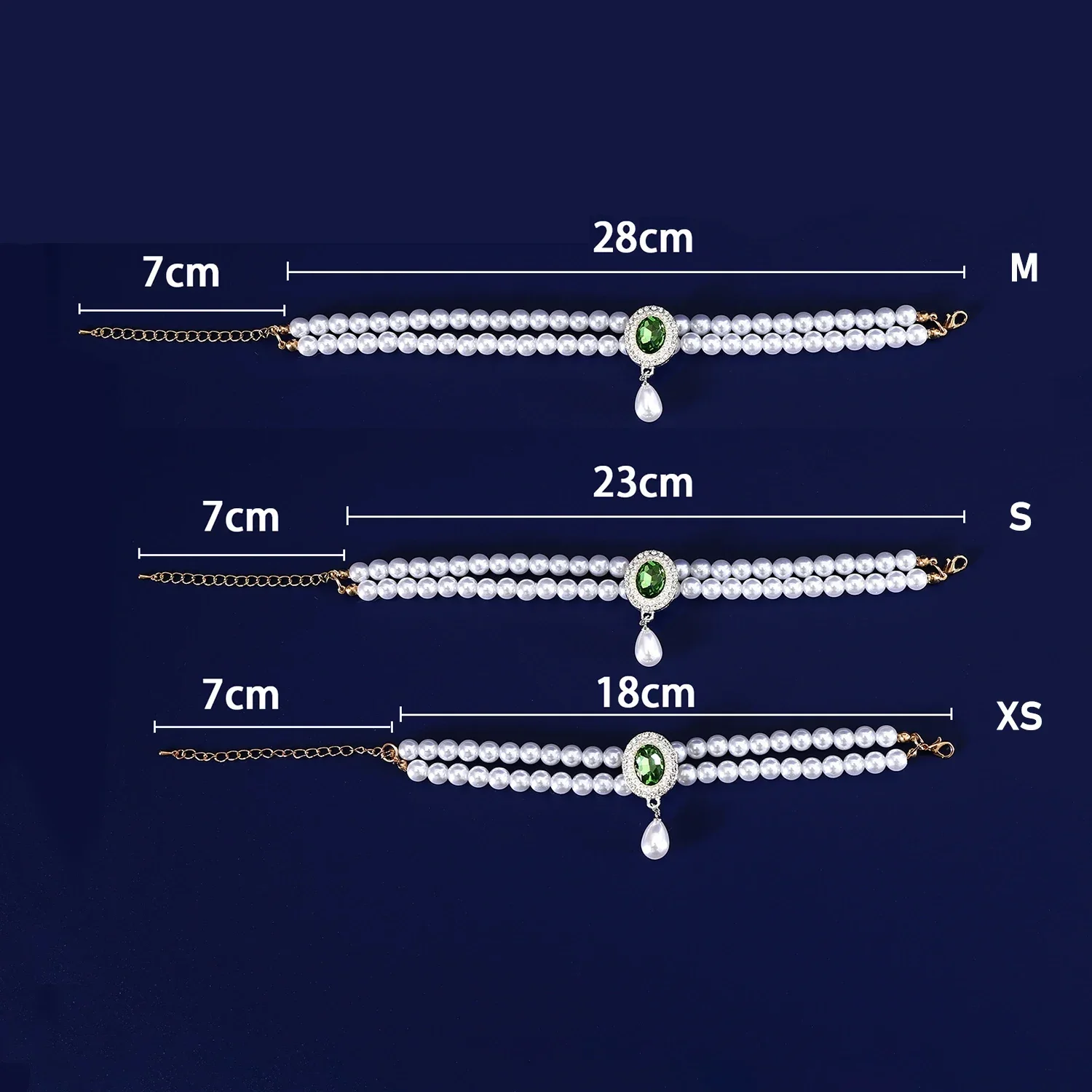 Collar de perlas ajustable para perro y gato, joyería con colgante de diamante, Collar de lujo para mascota, accesorios para disfraz de boda, cumpleaños y graduación - imagen 4