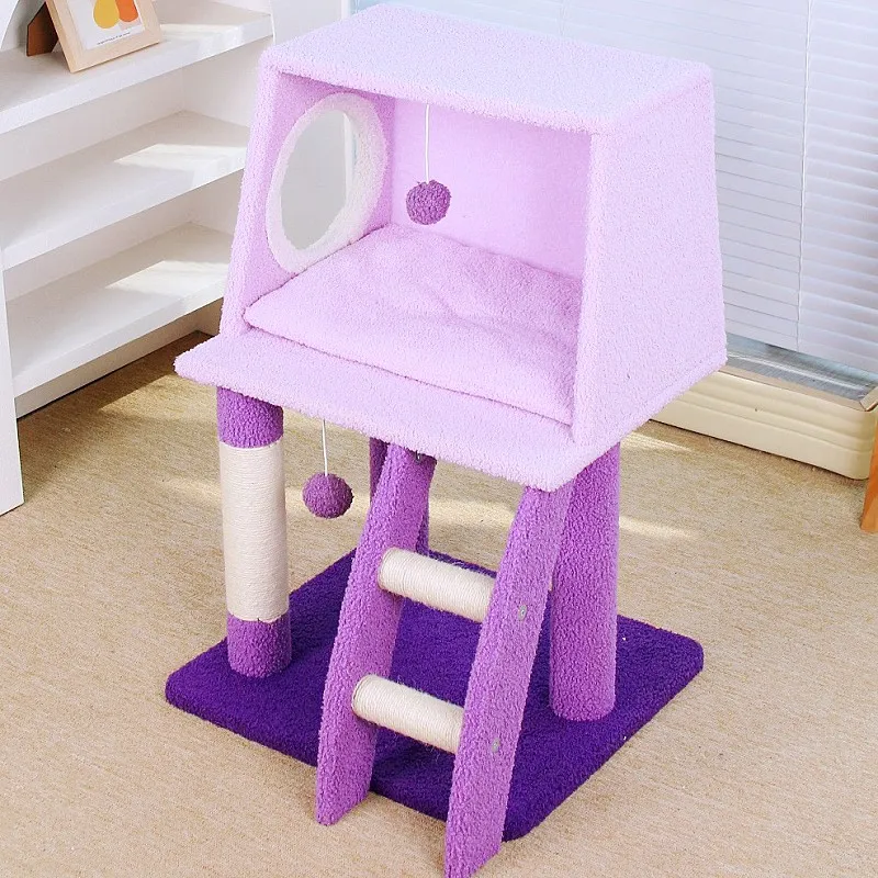 Torre rascadora para gatos con casa, columna de sisal y nido salto - imagen 2