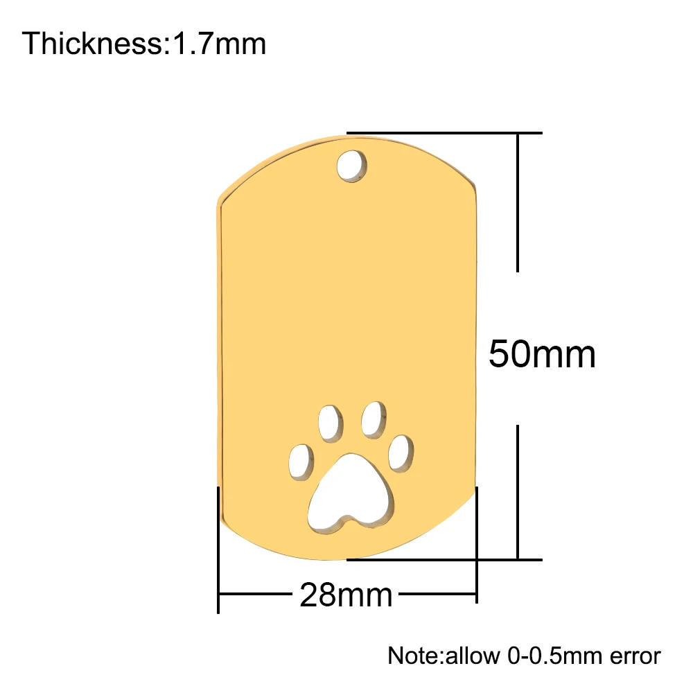 20 piezas personalizado, etiqueta rectangular de acero inoxidable en blanco, accesorios colgantes de espejo de doble cara grabables - imagen 2