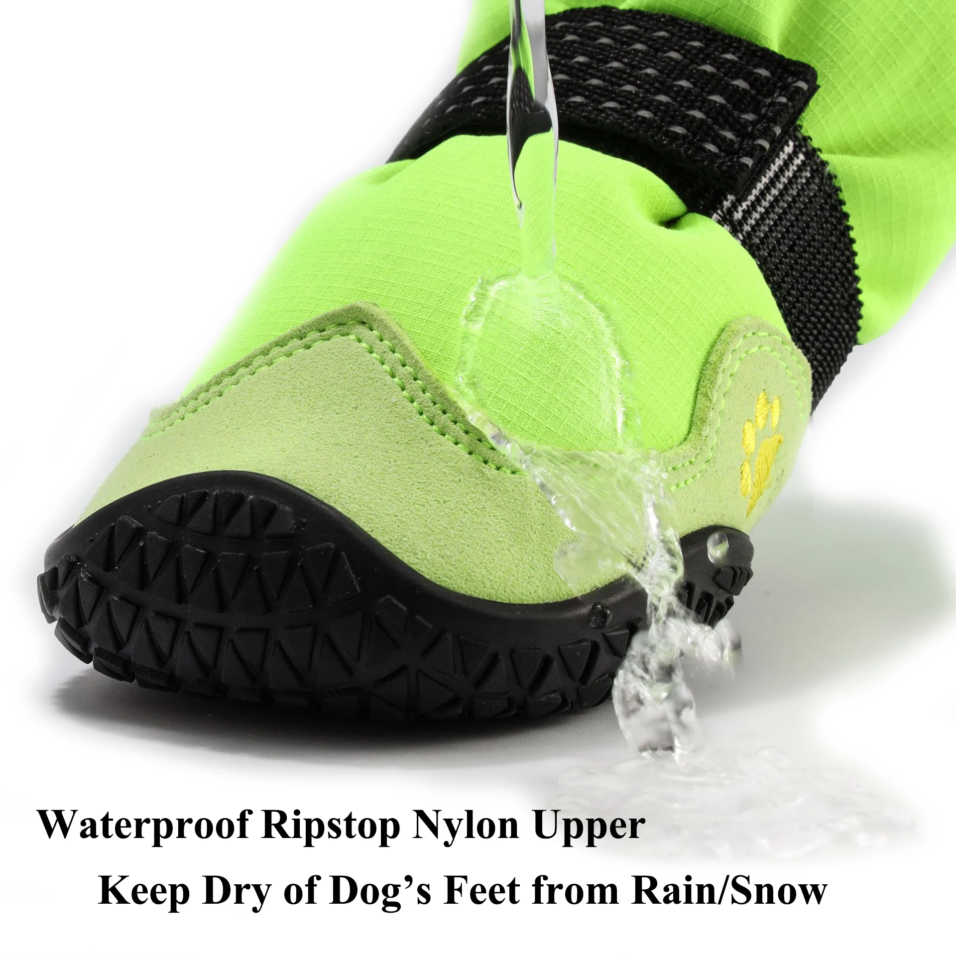 Botas de lluvia impermeables para perros grandes, botines de nieve forrados de vellón cálido, Protector de pata antideslizante para correr y senderismo - imagen 2