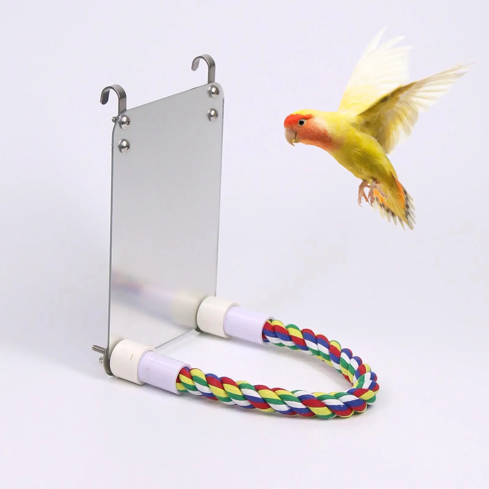 Bird Mirror for Parrots Hanging Bird Perch for Lovebirds Parakeet Cockatiels Bird Mirror for Parrots Hanging Bird Perch for Lovebirds Parakeet Cockatiels