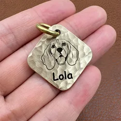 Etiqueta antipérdida de latón personalizable para perro y gato